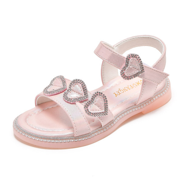 Детски сандали с камъни в два цвята