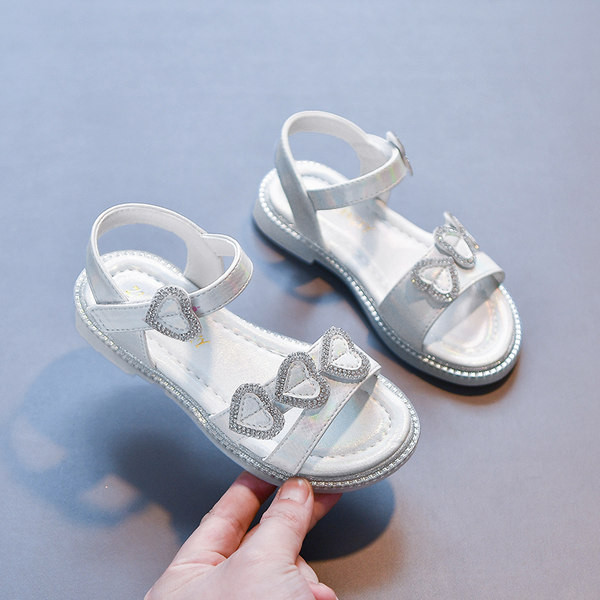 Детски сандали с камъни в два цвята