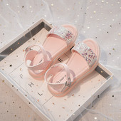 Детски сандали с камъни в два цвята