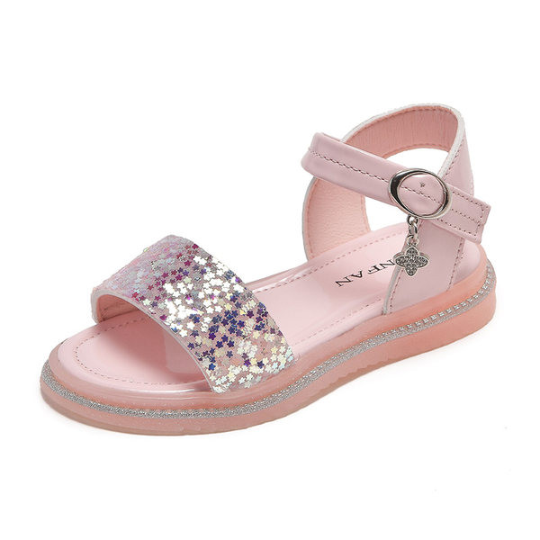 Детски сандали с камъни в два цвята