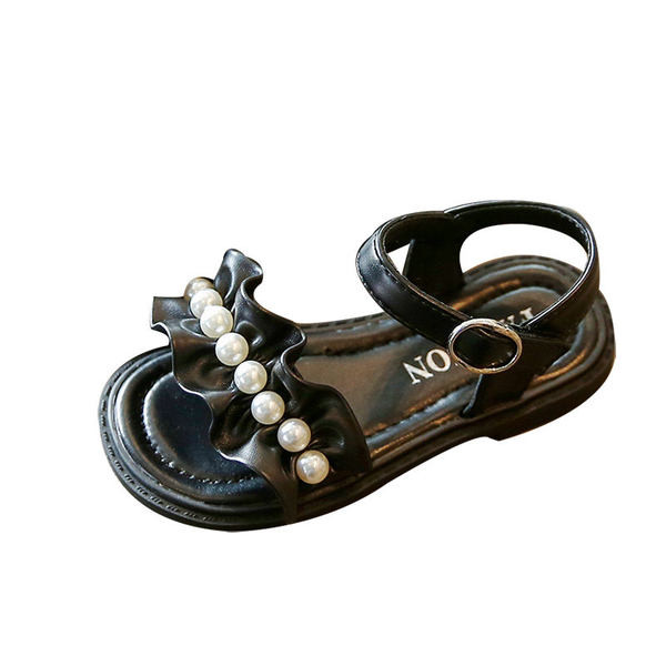 Нов модел сандали за момичета от еко кожа с перли