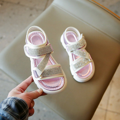 Детски сандали с кръстосани текстилни каишки