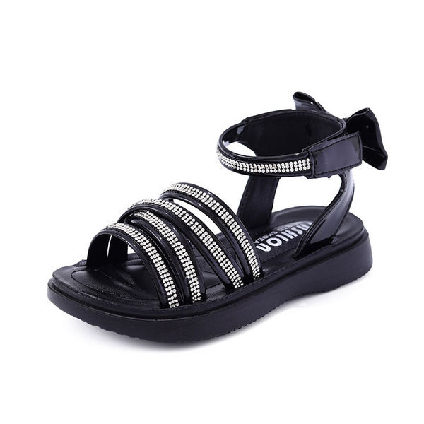 Летни детски сандали с камъни за момичета