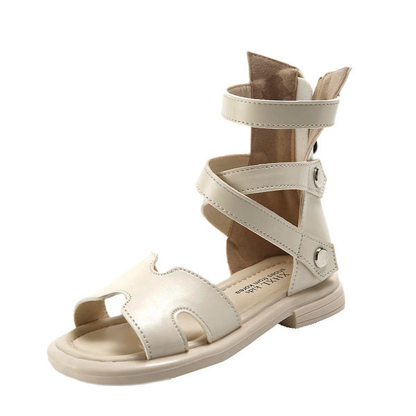 Детски сандали с кръстосани каишки в римски стил