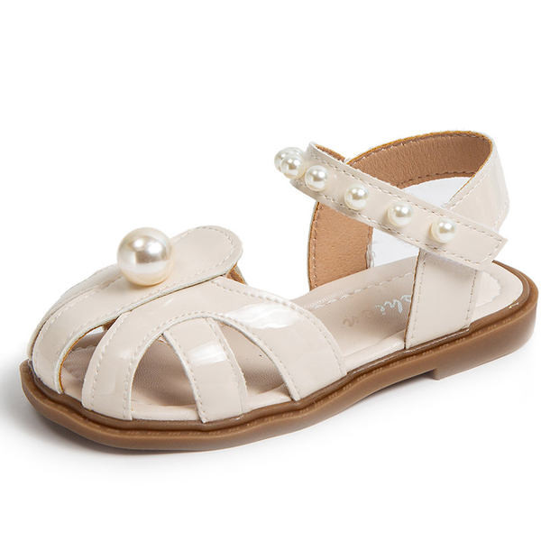 Детски сандали за момиче с декоративни перли