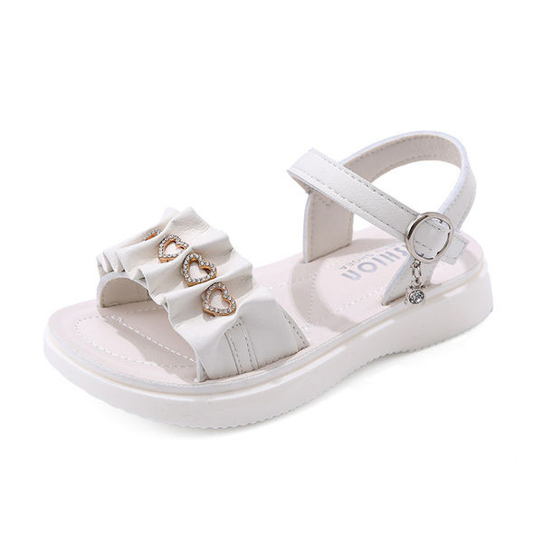 Детски сандали с метална декорация в три цвята