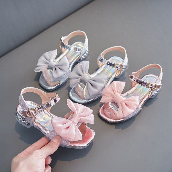 Модерни детски сандали с панделка за момичета