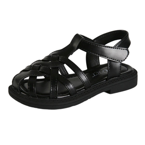 Детски сандали с кръстосани каишки от еко  кожа