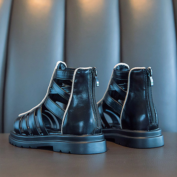 Детски кожени сандали с цип в два цвята