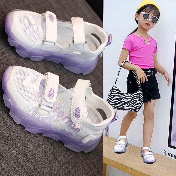 Ежедневни детски сандали с мрежи и велкро закопчаване