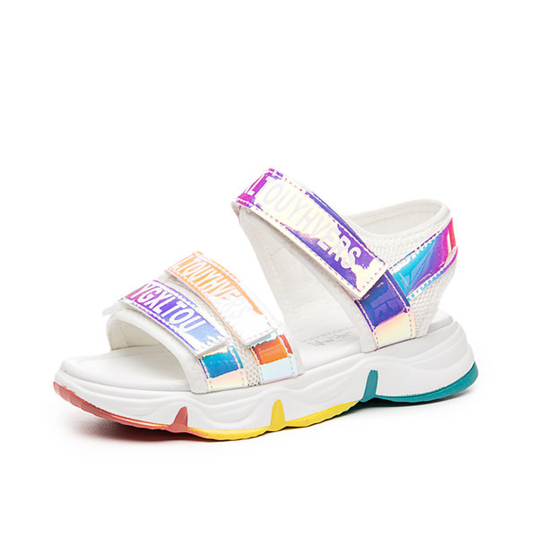 Детски сандали с надпис в няколко цвята