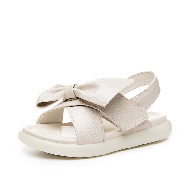 Летни сандали от еко кожа с панделка за момичета