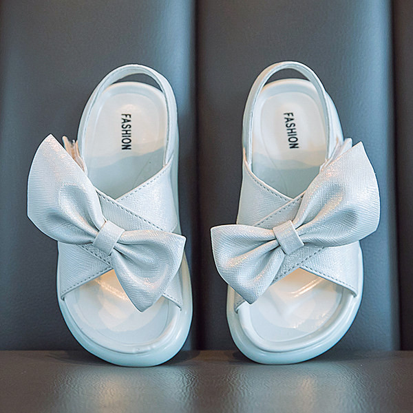 Летни сандали от еко кожа с панделка за момичета