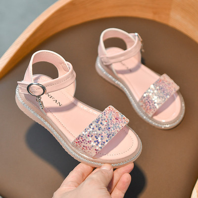 Детски сандали с пайети за момичета