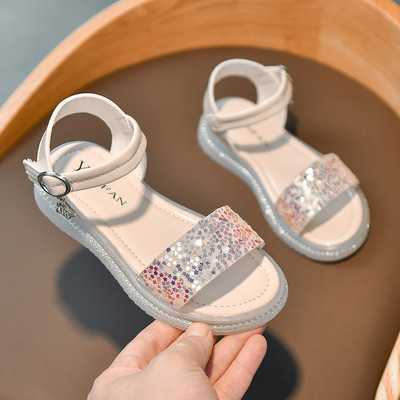 Детски сандали с пайети за момичета