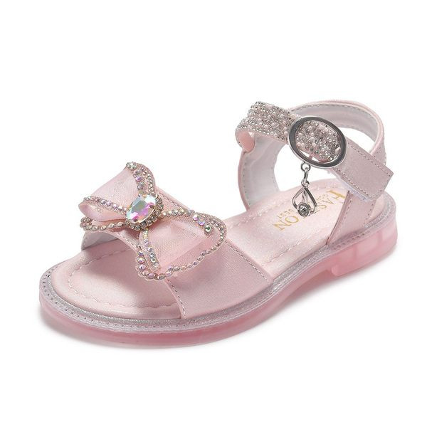 Нов модел детски сандали с панделка и камъни