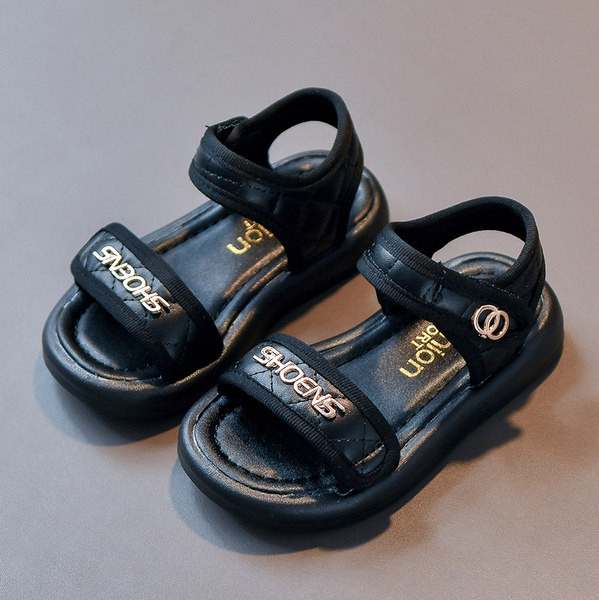 Детски сандали в бял и черен цвят 