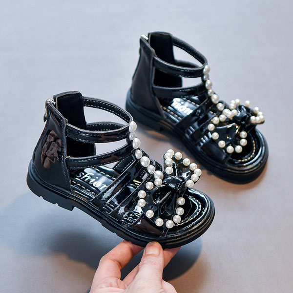 Детски сандали за момичета с перли