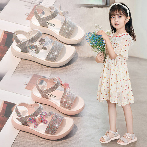 Ежедневни детски сандали с велкро закопчаване за момичета