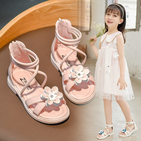 Сандали за момиче с 3D цвете