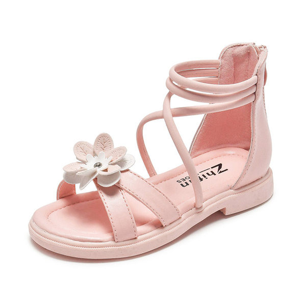 Сандали за момиче с 3D цвете