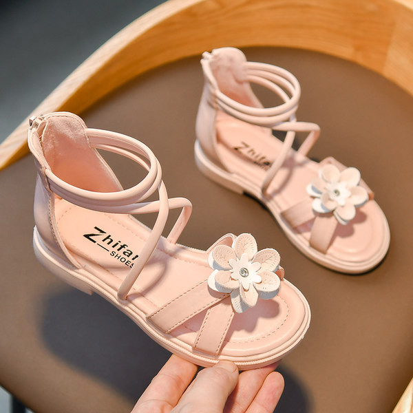 Сандали за момиче с 3D цвете