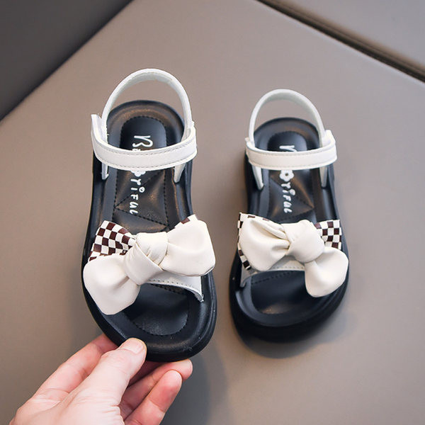 Детски сандали с панделка в два цвята
