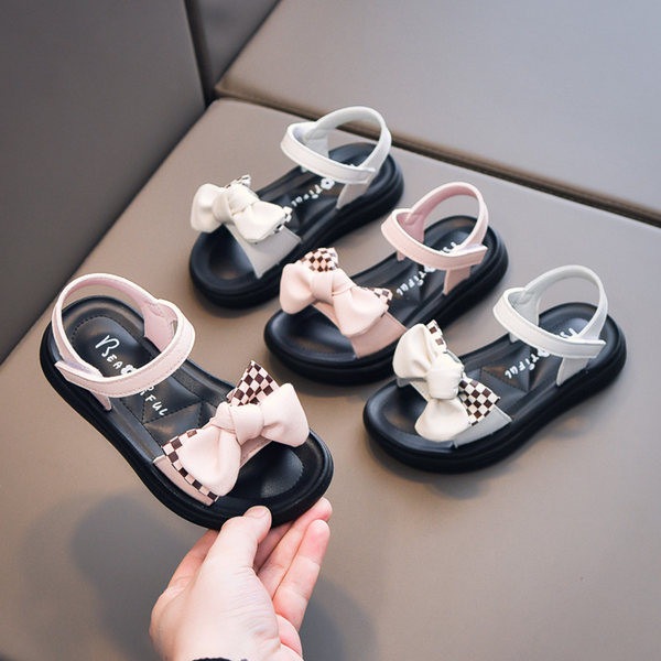 Детски сандали с панделка в два цвята
