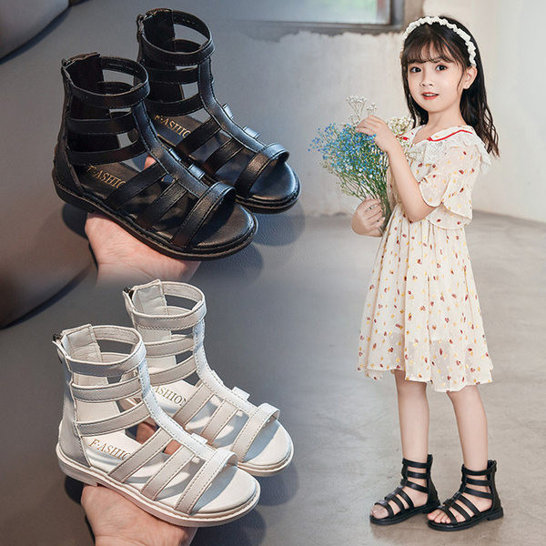 Нов модел детски кожени сандали с цип