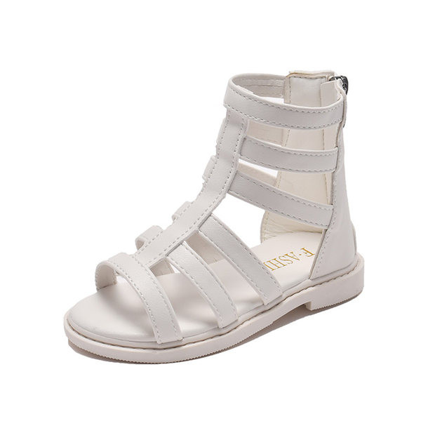 Нов модел детски кожени сандали с цип