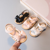 Детски сандали с панделка и равна подметка - два модела