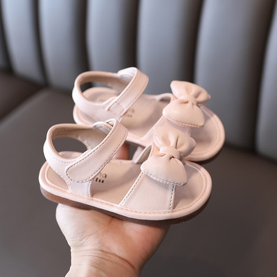 Детски сандали с панделка и равна подметка - два модела