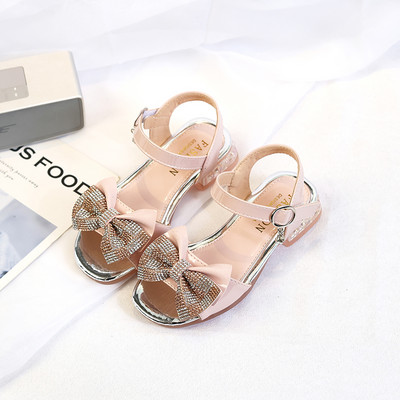 Нов модел детски сандали за момичета с панделка