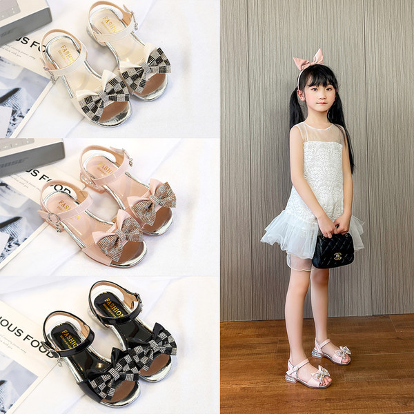 Нов модел детски сандали за момичета с панделка 