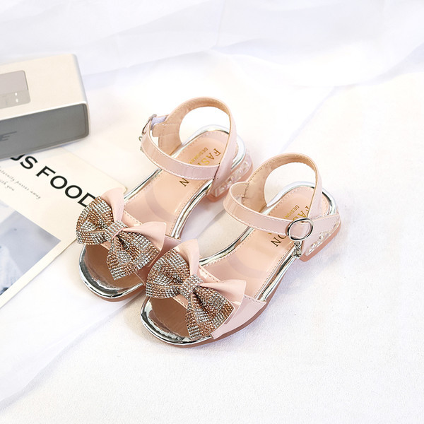 Нов модел детски сандали за момичета с панделка 