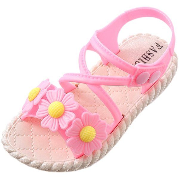 Детски гумени сандали с 3D цветя
