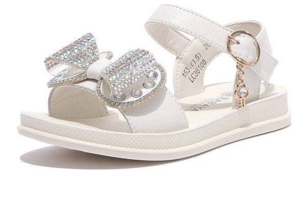 Нов модел детски сандали с декоративни камъни за момичета 
