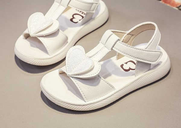 Детски сандали за момичета от еко кожа с велкро закопчаване 
