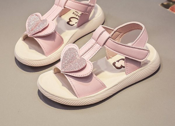 Детски сандали за момичета от еко кожа с велкро закопчаване 