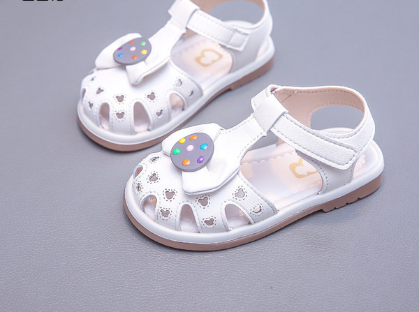 Сандали за момичета с панделка и велкро лепенки