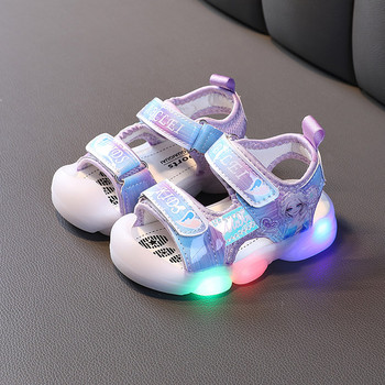 Детски светещи сандали с лепенки - четири цвята