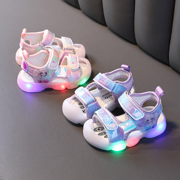 Детски светещи сандали с лепенки - четири цвята