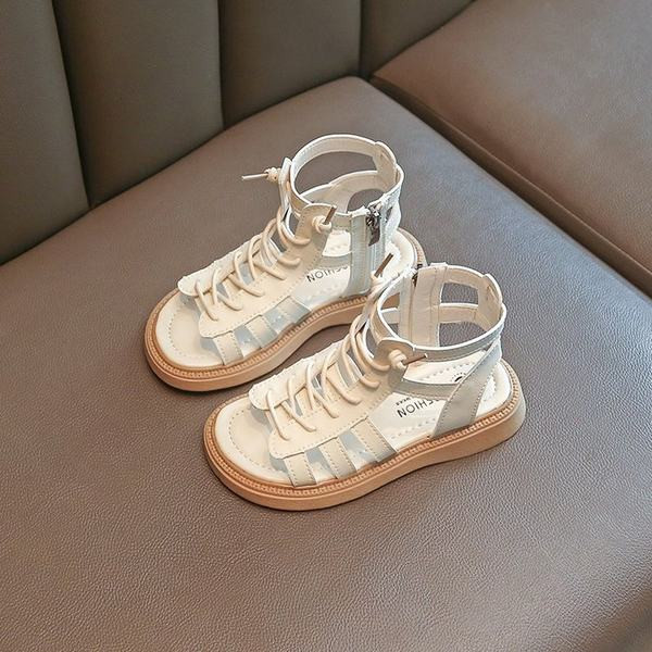 Ежедневни детски сандали от еко кожа с цип