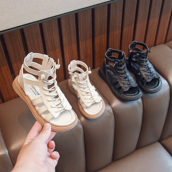 Ежедневни детски сандали от еко кожа с цип