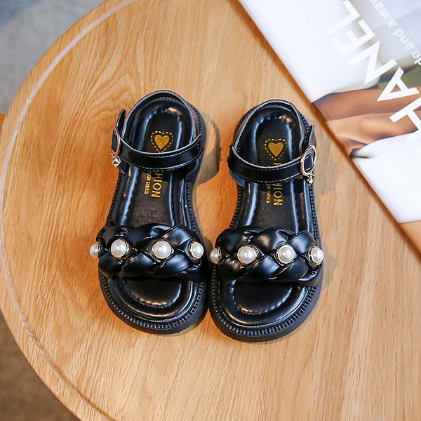 Детски сандали с перли в два цвята