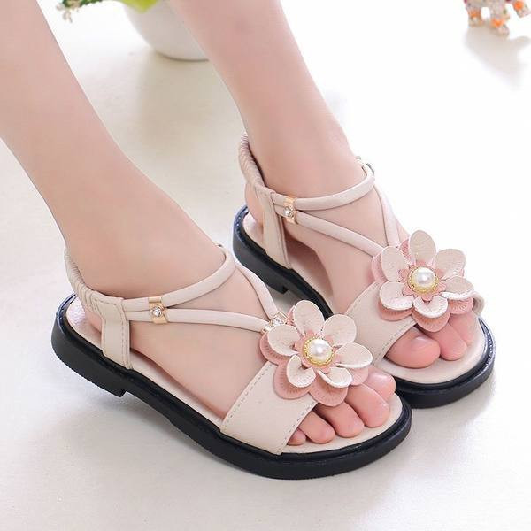 Детски сандали с цвете - без закопчаване