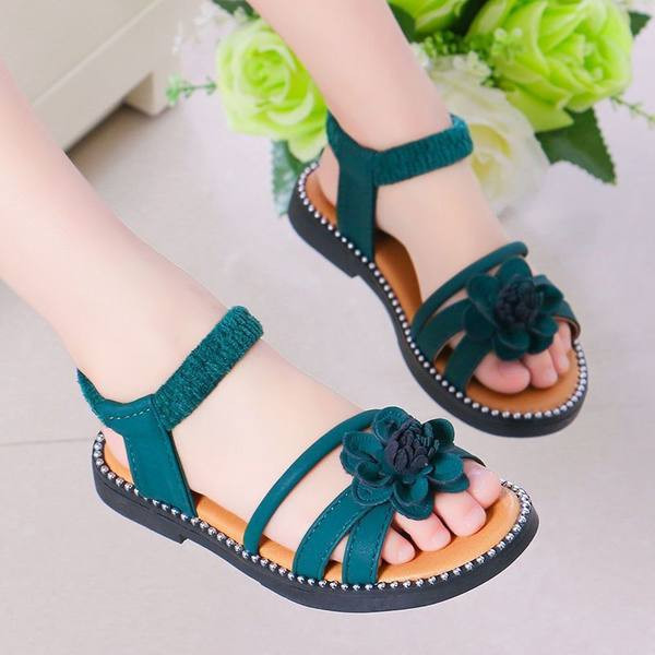 Детски сандали с цвете - без закопчаване