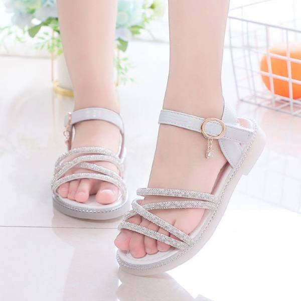 Нов модел детски сандали с камъни в два цвята