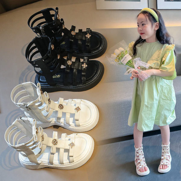 Ежедневни детски сандали с кожени каишки