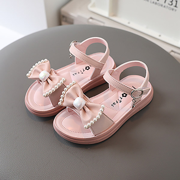 Dječje sandale sa perlama i trakom u tri boje